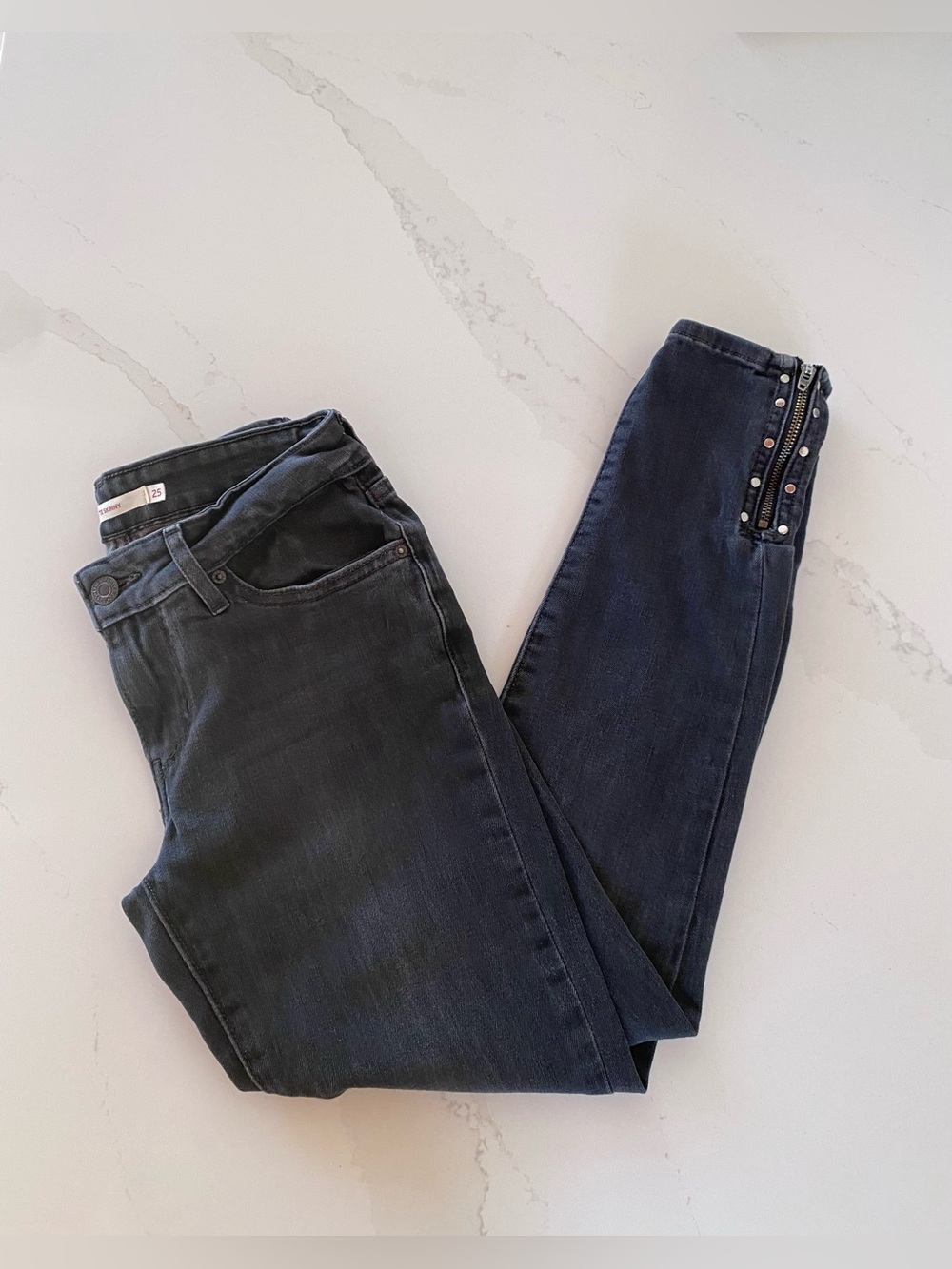 Levi’s Studded Ankle Zipper 711 Skinny Jeans